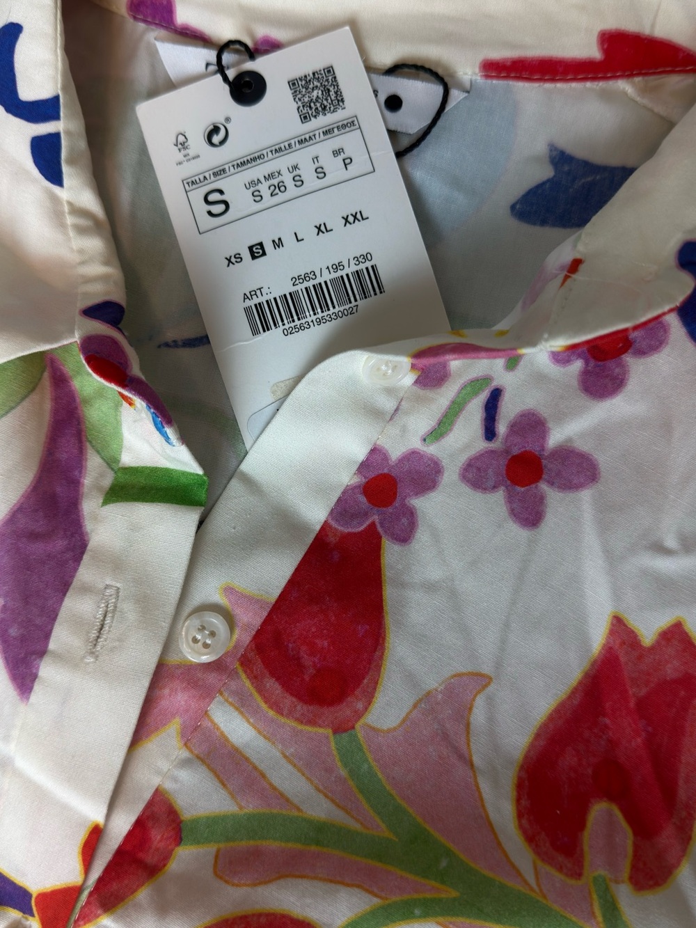 Zara Floral Tie-Waist Midi Dress in Multicolor Small - Picture 4 of 6